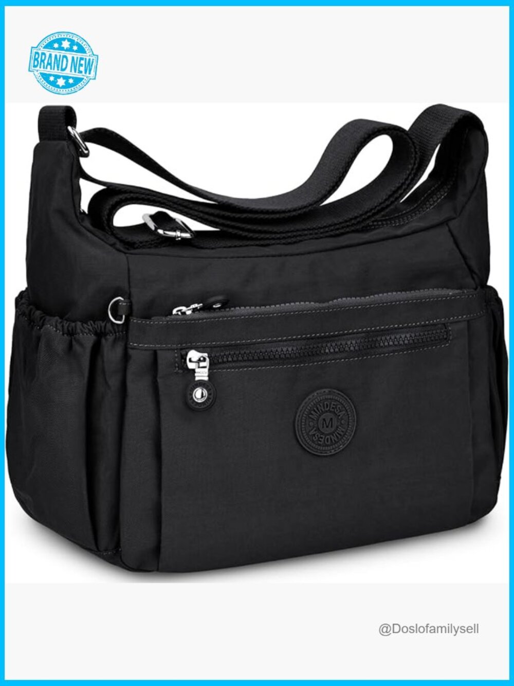 Nylon Crossbody Bag Waterproof Lightweight Large Travel Purse Multi-Pocket
